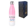 Printed Pink Gradient Thermal Bottle, Any Message, Stainless Steel 500ml/17oz
