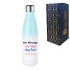 Printed Blue Gradient Thermal Bottle, Any Message, Stainless Steel 500ml/17oz