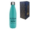 Printed Teal Thermal Bottle, Any Message, Stainless Steel 500ml/17oz