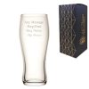 Engraved Pint Glass, Nevis Curved 20oz Beer Glass, Gift Boxed