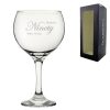 Engraved 90th Birthday Cubata Gin Glass, Years Young Curly Font