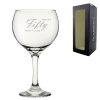 Engraved 50th Birthday Cubata Gin Glass, Years Young Handwritten
