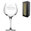 Engraved 90th Birthday Primeur Gin Glass Years Young Sweeping Font