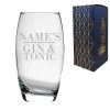 Personalised Engraved Novelty Tondo Hiball Tumbler, "Name's Gin and Tonic", Gift Boxed, The Perfect Gift for Gin Lovers for Birthdays, Christmas