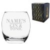 Personalised Engraved Novelty Tondo Tumbler, "Name's Gin and Tonic", Gift Boxed, The Perfect Gift for Gin Lovers for Birthdays, Christmas