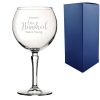 Engraved 100th Birthday Hudson Gin Glass Years Young Delicate Font