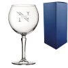 Engraved Hudson Gin Glass, Initial and Name, 650ml, Striped Font