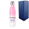 Printed Pink Gradient Thermal Bottle, Any Message, Stainless Steel 500ml/17oz