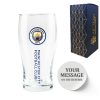 Engraved Manchester City 20oz Tulip Pint Glass, Gift Boxed