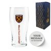 Engraved West Ham 20oz Tulip Pint Glass, Gift Boxed