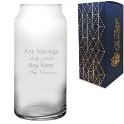 Personalised Engraved 21cm Novo Vase, Customise with Any Message