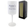 Personalised Frosted Wine Glass with Name's Wine Glass Design