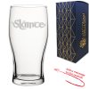 Engraved Pint Glass with Slainte Celtic Design, Add a Personalised Message to the Reverse