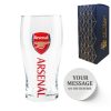 Engraved Arsenal 20oz Tulip Pint Glass, Gift Boxed