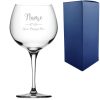 Engraved Primeur Gin Balloon Glass with Flourish Design, Personalise with Any Name and Message