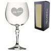 Engraved Crystal Gin and Tonic Cocktail Glass with Name in Heart Design, Personalise with Any Name