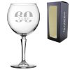 Engraved Hudson Gin Balloon Cocktail Glass with Name in 60 Design