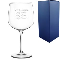 Engraved Premium Gin Balloon Cocktail Glass, Personalise with Any Name or Message