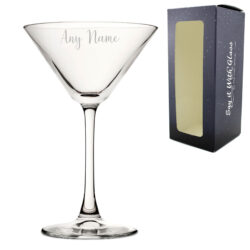 Engraved 7.5oz Enoteca Martini Cocktail Glass with Script Name, Personalise with Any Name
