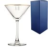 Engraved Gold Rim Martini Cocktail Glass with Initials Design, Personalise with Any Name