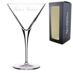 Engraved Allegro Martini Cocktail Glass with Name's Martini Design, Personalise with Any Name