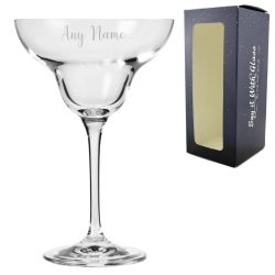 Engraved Crystal Infinity Margarita Cocktail Glass with Script Name, Personalise with Any Name