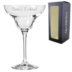 Engraved Infinity Margarita Cocktail Glass with Name's Margarita Design, Personalise with Any Name