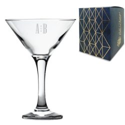 Engraved Petite Martini Cocktail Glass with Initials Design, Personalise with Any Name