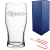 Engraved Pint Glass with Slainte Celtic Design, Add a Personalised Message to the Reverse