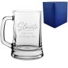 Engraved Beer Tankard with Slainte Script Design, Add a Personalised Message to the Reverse