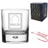 Engraved Whisky Glass with Baldi Design, Add a Personalised Message to the Reverse