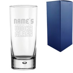 Personalised Engraved Vodka Bubble Hiball with 'Name's Vodka Glass' Design