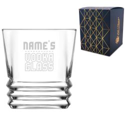 Personalised Engraved Vodka Elegan Tumbler with 'Name's Vodka Glass' Design