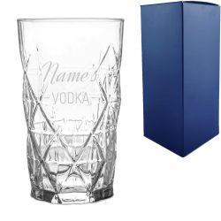 Personalised Engraved Novelty Vodka Keops Hiball with 'Name's Vodka' Design