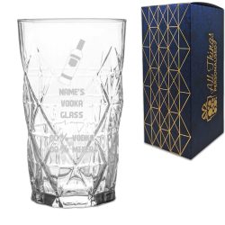 Personalised Engraved Vodka Keops Hiball with 'Name's Vodka Glass and Mixer' Design