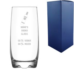 Personalised Engraved Vodka Adora Hiball with 'Name's Vodka Glass and Mixer' Design