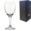Personalised Engraved Pure Wine Glass with Name's Glass Serif Measurements Design, Customise with Any Name