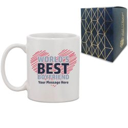 Printed Hot Drinks Mug with World's Best Boyfriend Design