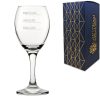 Personalised Engraved Pure Wine Glass with Name's Glass Bold Measurements Design, Customise with Any Name