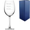 Personalised Engraved Reserva Wine Glass with Name's Glass Bold Measurements Design, Customise with Any Name