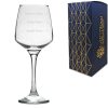 Personalised Engraved Tallo Wine Glass with Name's Glass Serif Measurements Design, Customise with Any Name