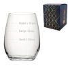 Personalised Engraved Stemless Amber Wine Glass with Name's Glass Handwritten Measurements Design, Customise with Any Name