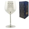 Engraved Silver Metal Wine Glass