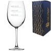 Personalised Engraved Reserva Wine Glass with Name's Glass Bold Measurements Design, Customise with Any Name