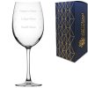 Personalised Engraved Reserva Wine Glass with Name's Glass Serif Measurements Design, Customise with Any Name