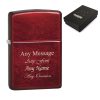 Engraved Candy Apple Red Official Zippo Windproof Lighter
