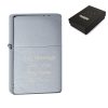 Engraved Vintage Brushed Chrome with Slashes Official Zippo Windproof Lighter
