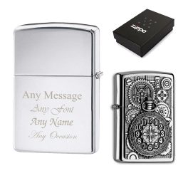 Engraved Clock Emblem Official Zippo Windproof Lighter