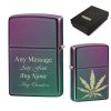 Engraved Iridescent Leaf Official Zippo Windproof Lighter