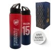 Official Printed Metal Arsenal Bottle, Personalise Any Number, Gift Boxed